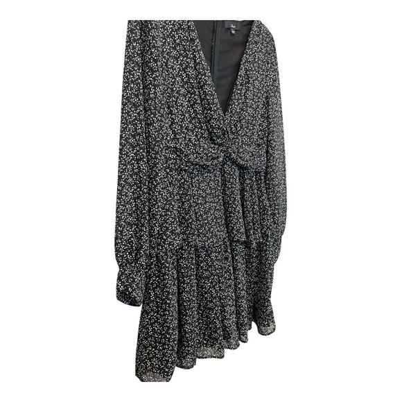 Lulus Tell You I Love You Black Floral Print Twist-Front Mini Dress Large Ruffle - Picture 5 of 7